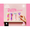 QUEEN TRIPLE BLADES PINK DISPOSABLE RAZORS 6 + 2 FREE